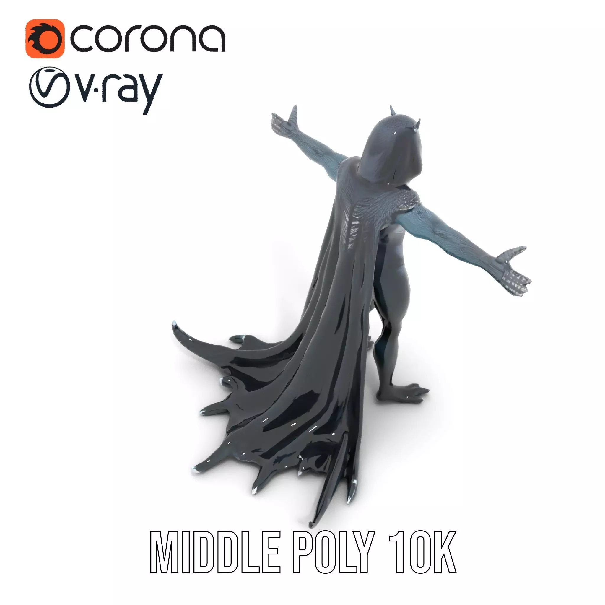 Dark Demon Character Model Pack with Armor and Cape Low-poly 3D model_23