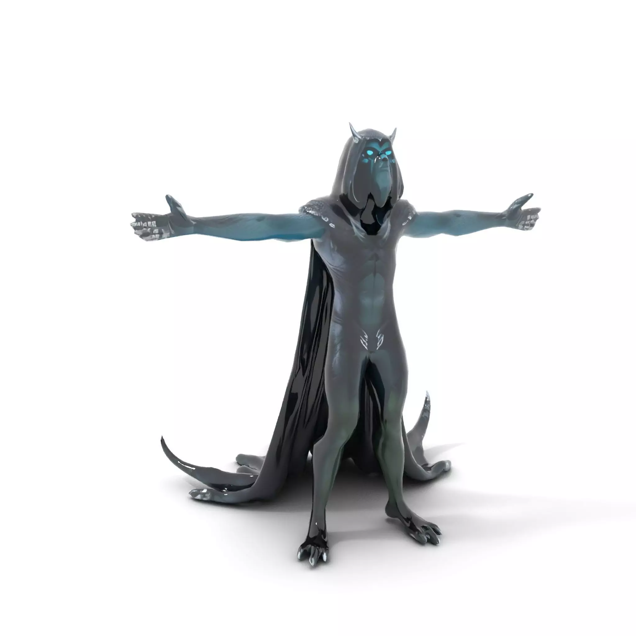 Dark Demon Character Model Pack with Armor and Cape Low-poly 3D model_6