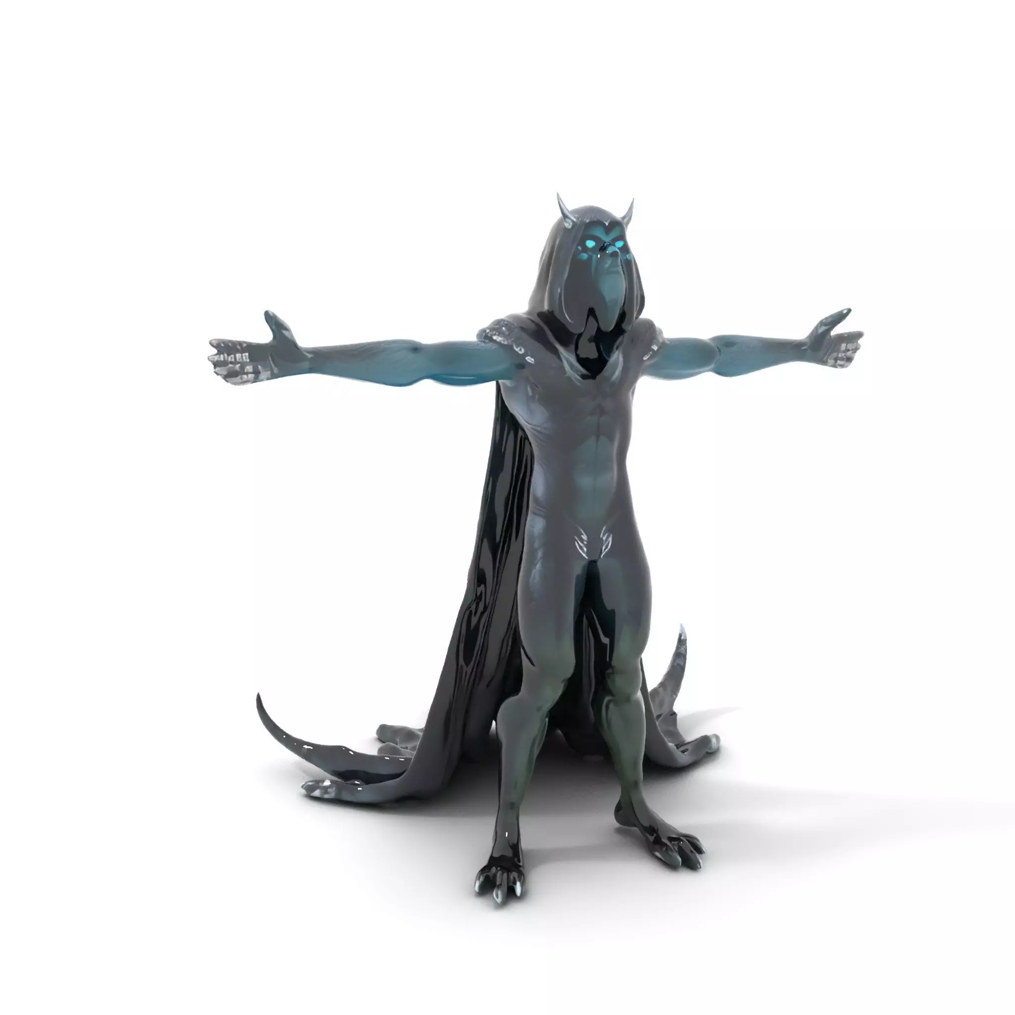 Dark Demon Character Model Pack with Armor and Cape Low-poly 3D model_0