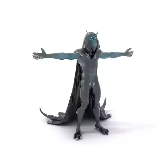 Dark Demon Character Model Pack with Armor and Cape Low-poly 3D model