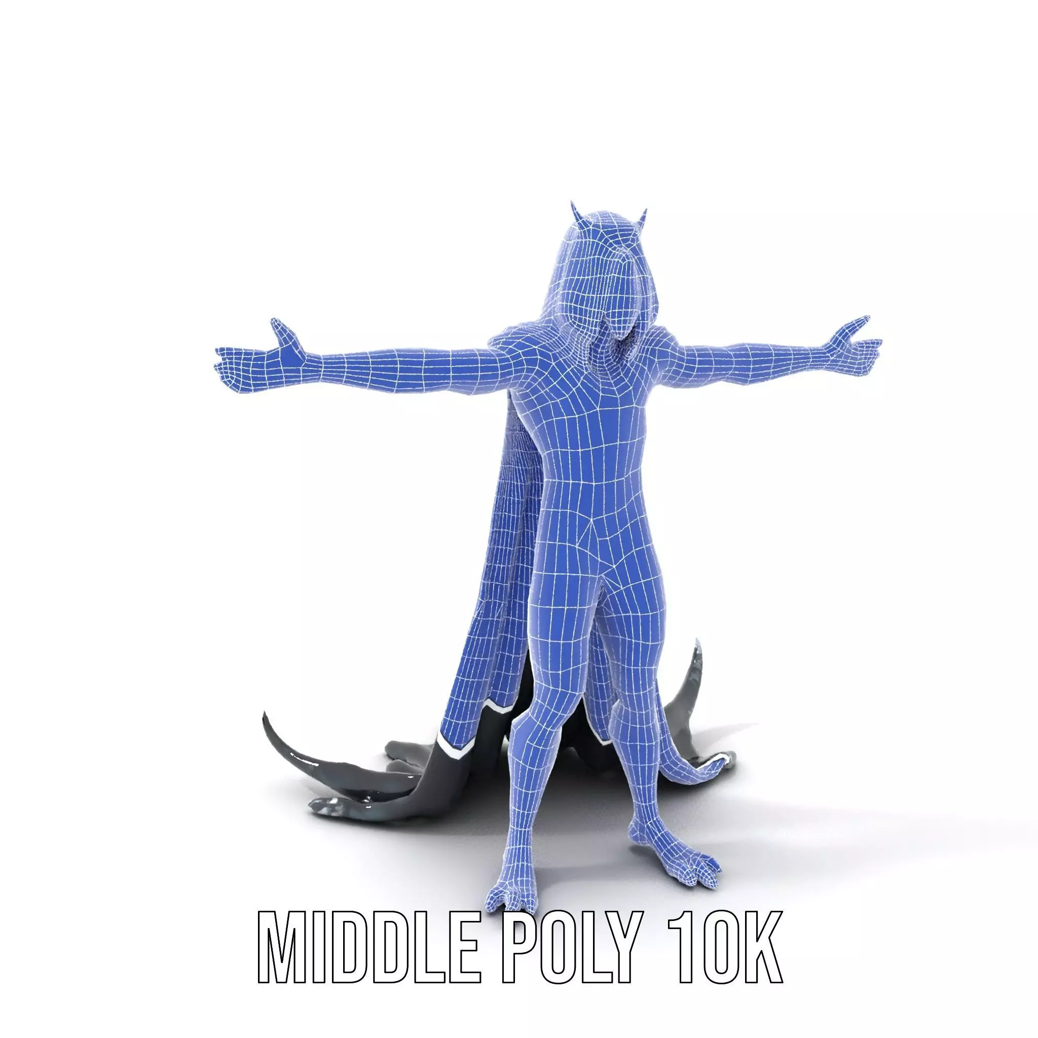 Dark Demon Character Model Pack with Armor and Cape Low-poly 3D model_26