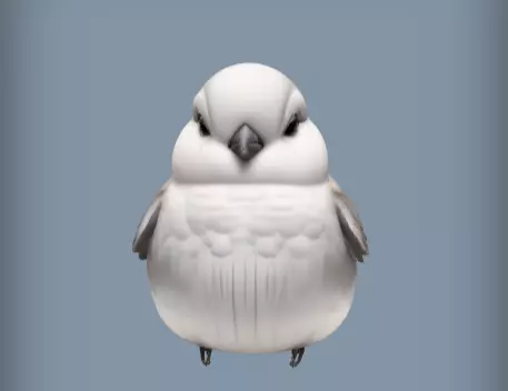 3d model of Snowy white bird in winter 3D print model_6