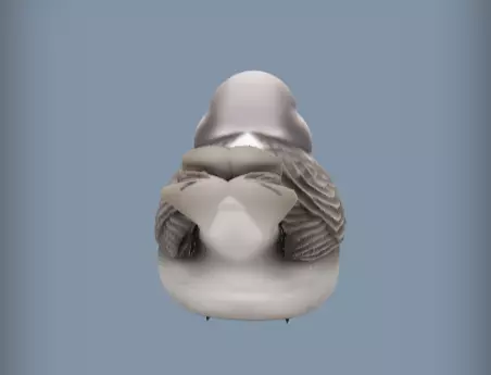 3d model of Snowy white bird in winter 3D print model_2