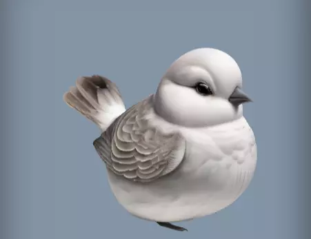 3d model of Snowy white bird in winter 3D print model_0