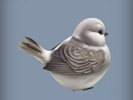 3d model of Snowy white bird in winter 3D print model_1