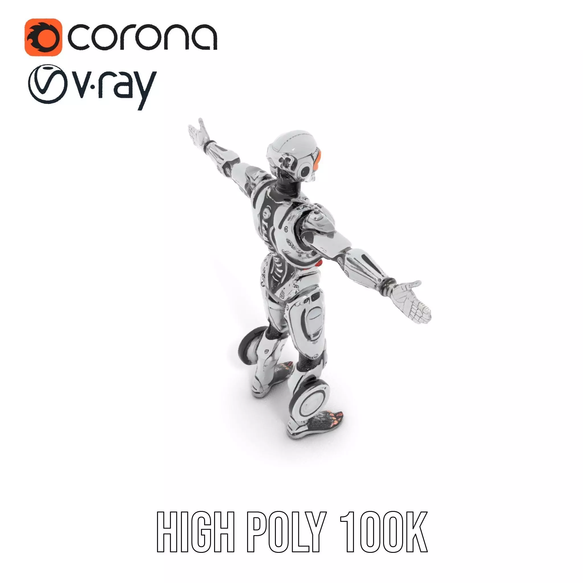 Futuristic Android Soldier Model Pack Low-poly 3D model_29