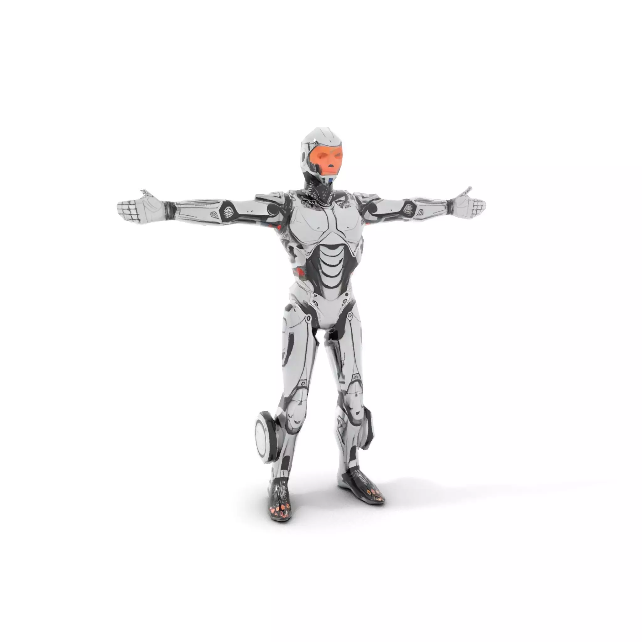 Futuristic Android Soldier Model Pack Low-poly 3D model_12