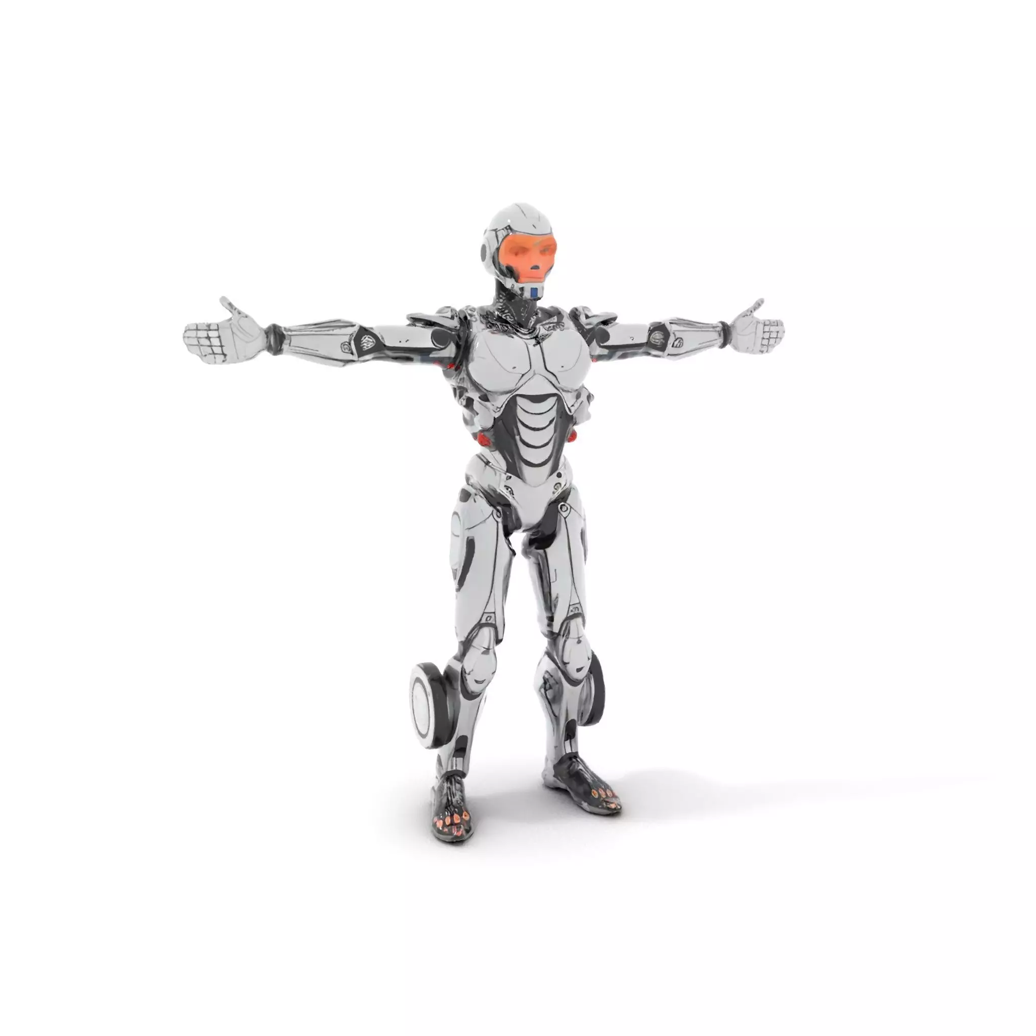 Futuristic Android Soldier Model Pack Low-poly 3D model_0