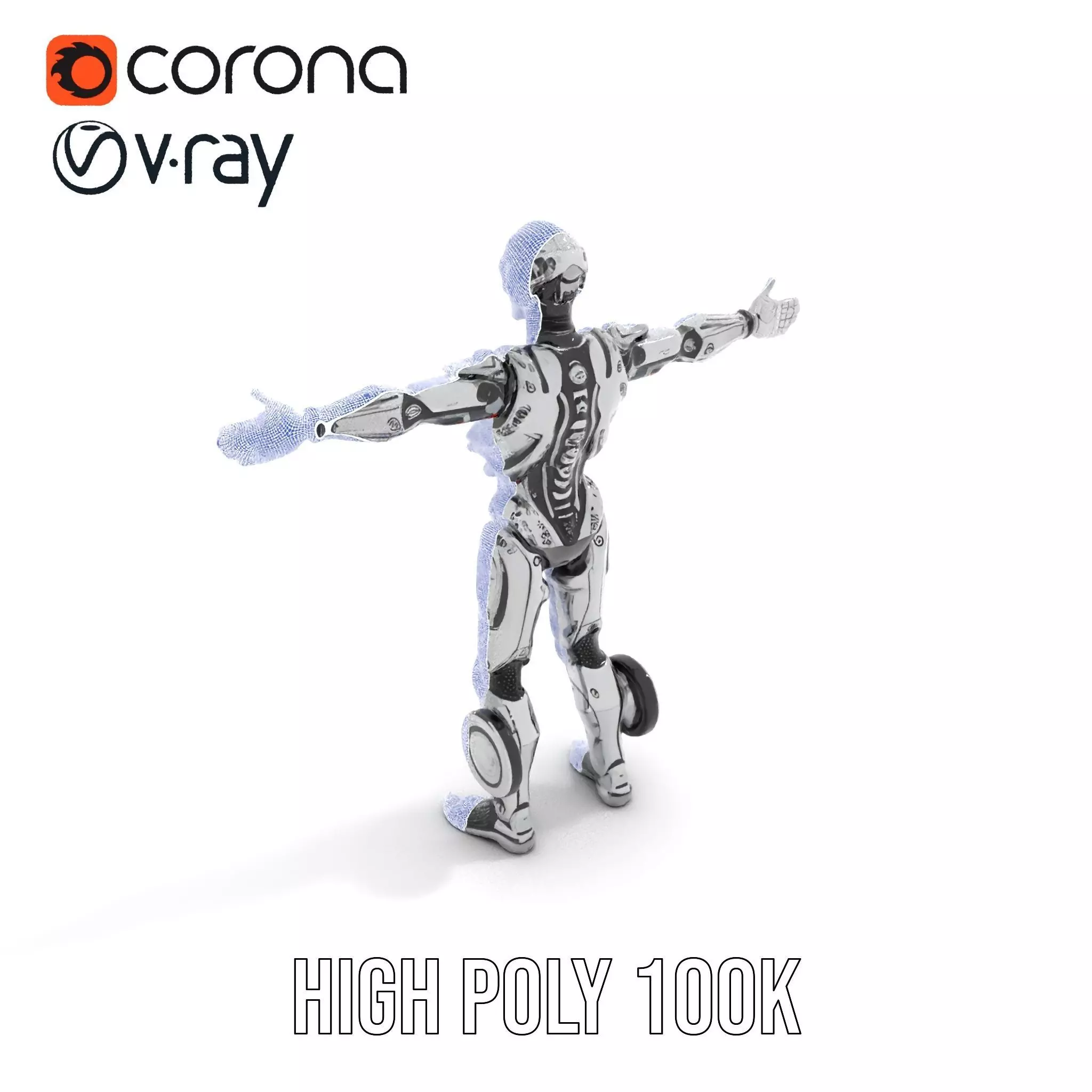 Futuristic Android Soldier Model Pack Low-poly 3D model_18