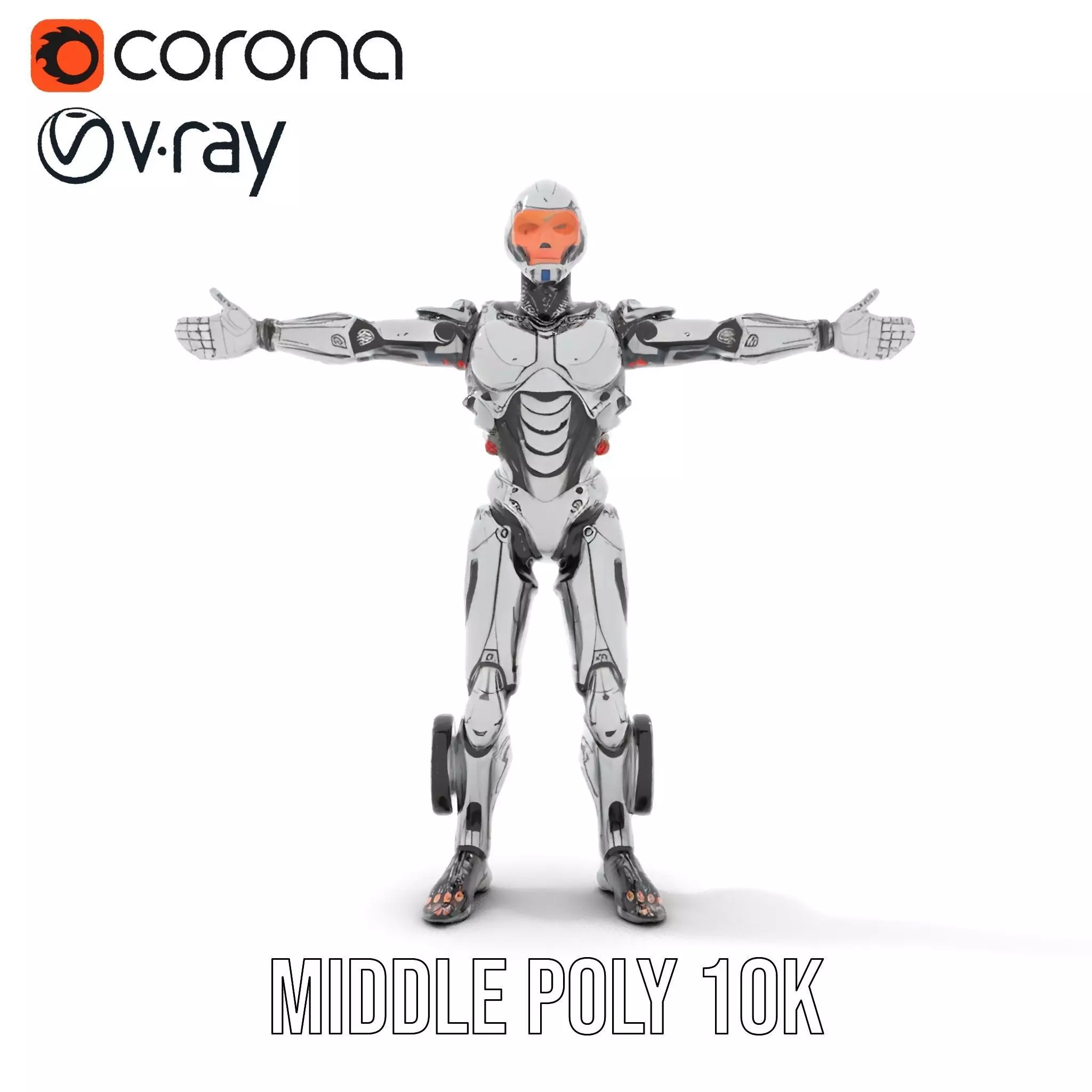 Futuristic Android Soldier Model Pack Low-poly 3D model_19