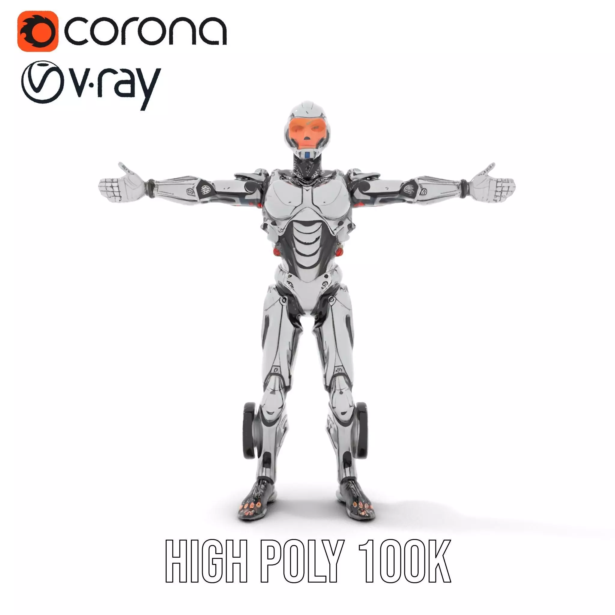 Futuristic Android Soldier Model Pack Low-poly 3D model_32