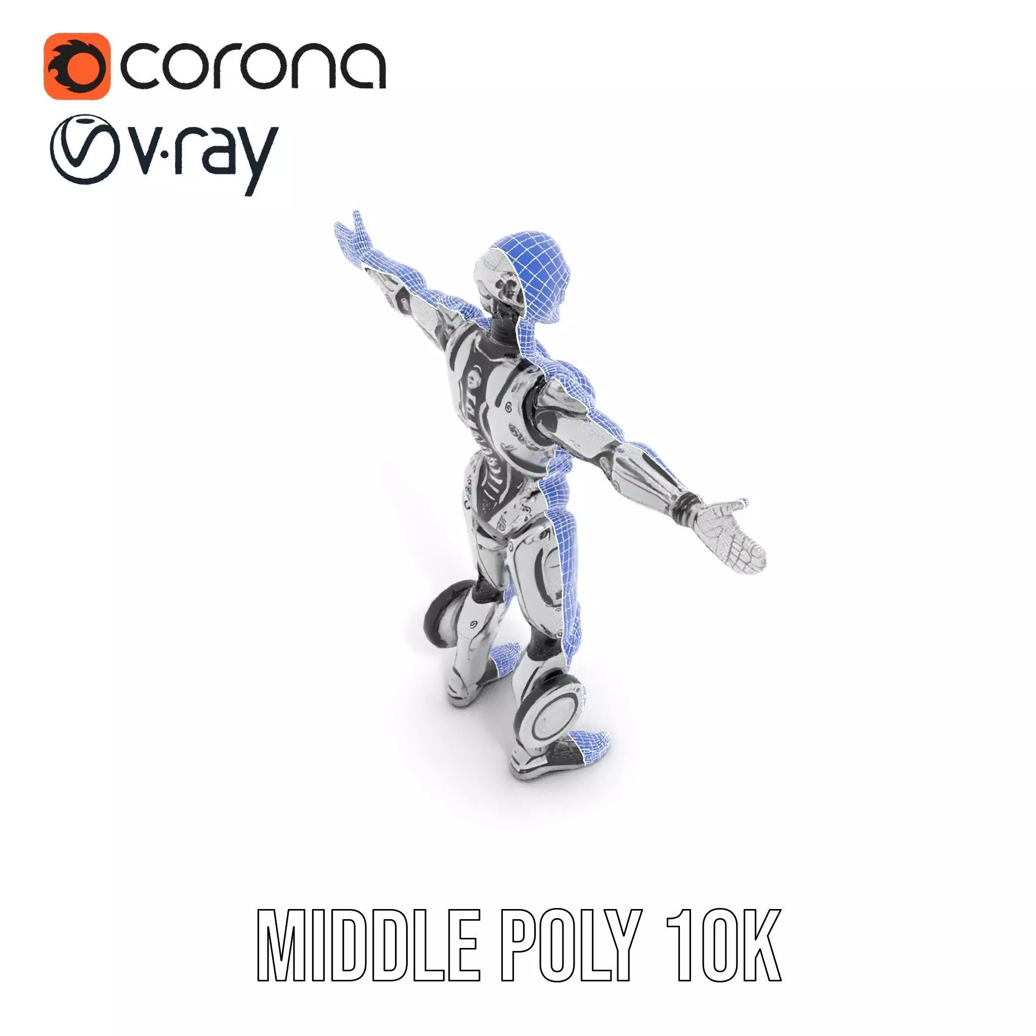 Futuristic Android Soldier Model Pack Low-poly 3D model_21