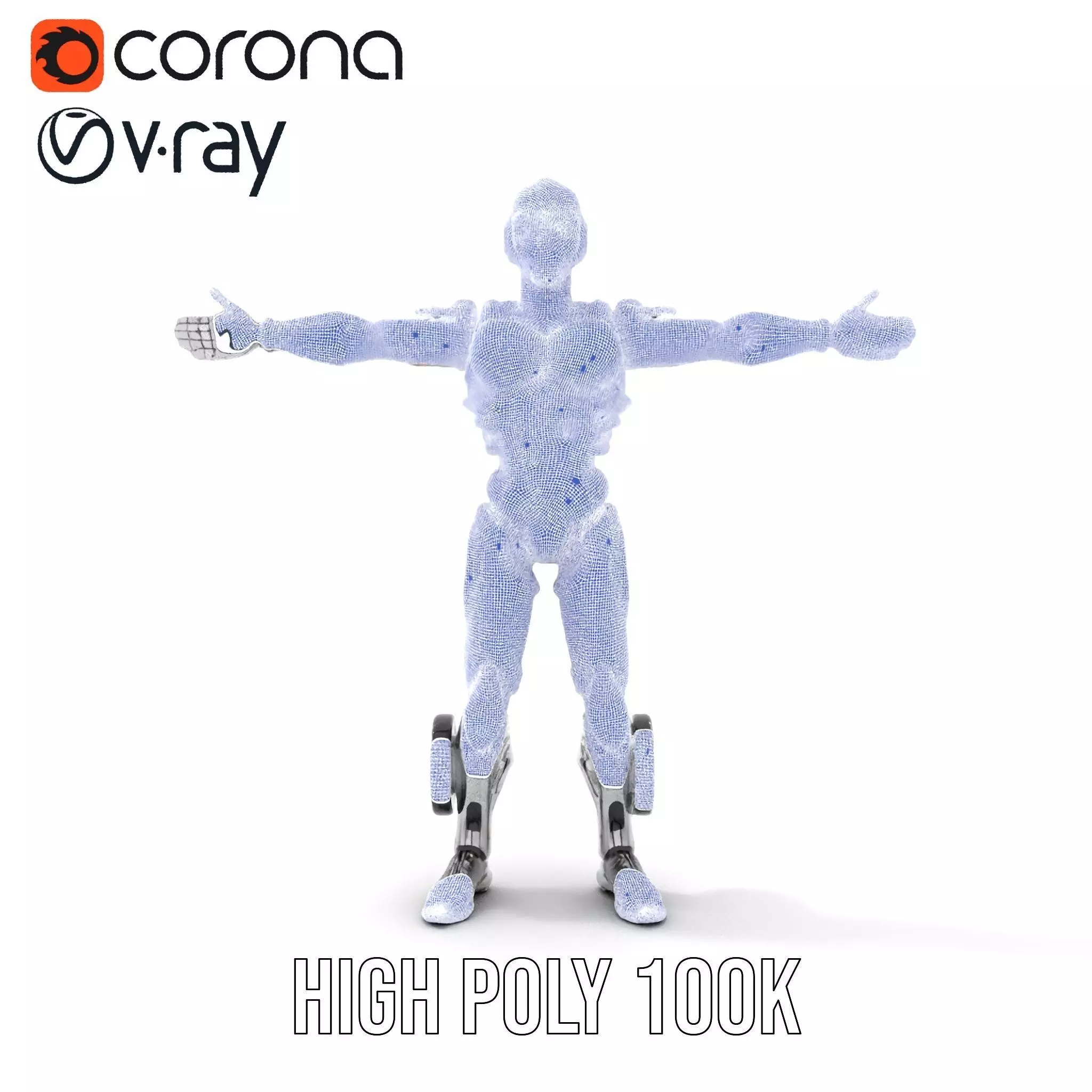 Futuristic Android Soldier Model Pack Low-poly 3D model_35