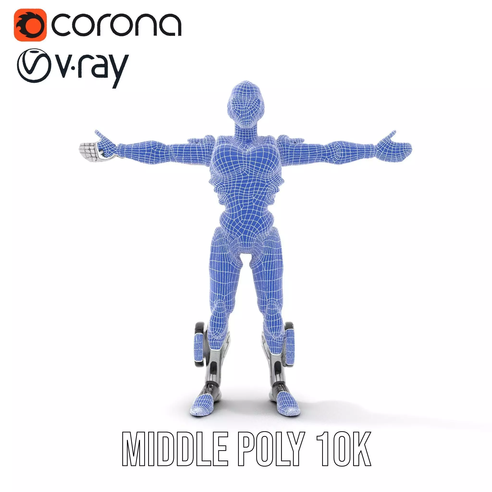 Futuristic Android Soldier Model Pack Low-poly 3D model_30