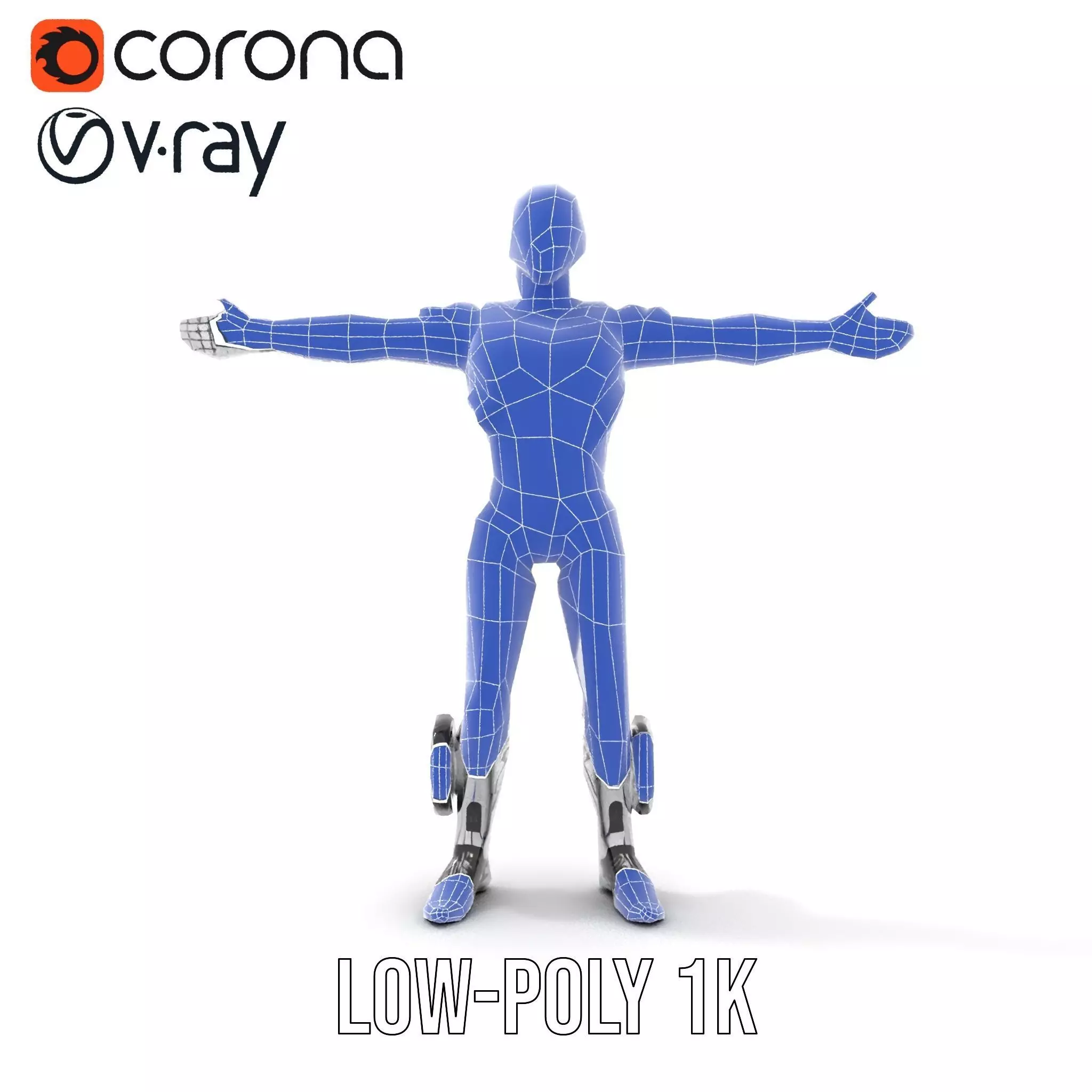 Futuristic Android Soldier Model Pack Low-poly 3D model_31