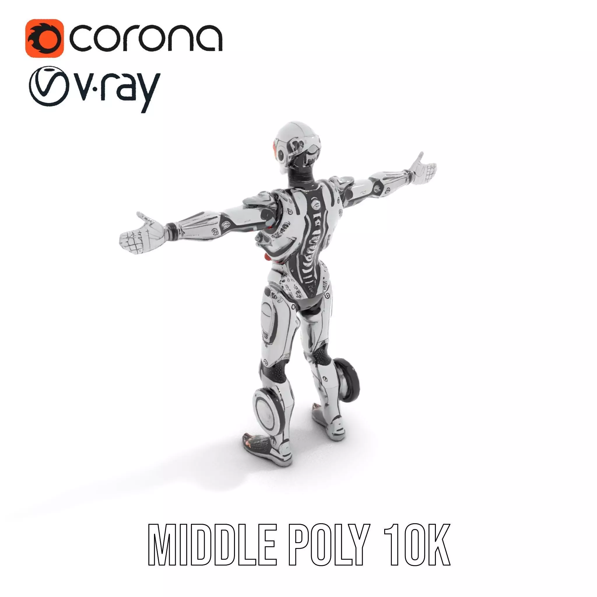 Futuristic Android Soldier Model Pack Low-poly 3D model_16