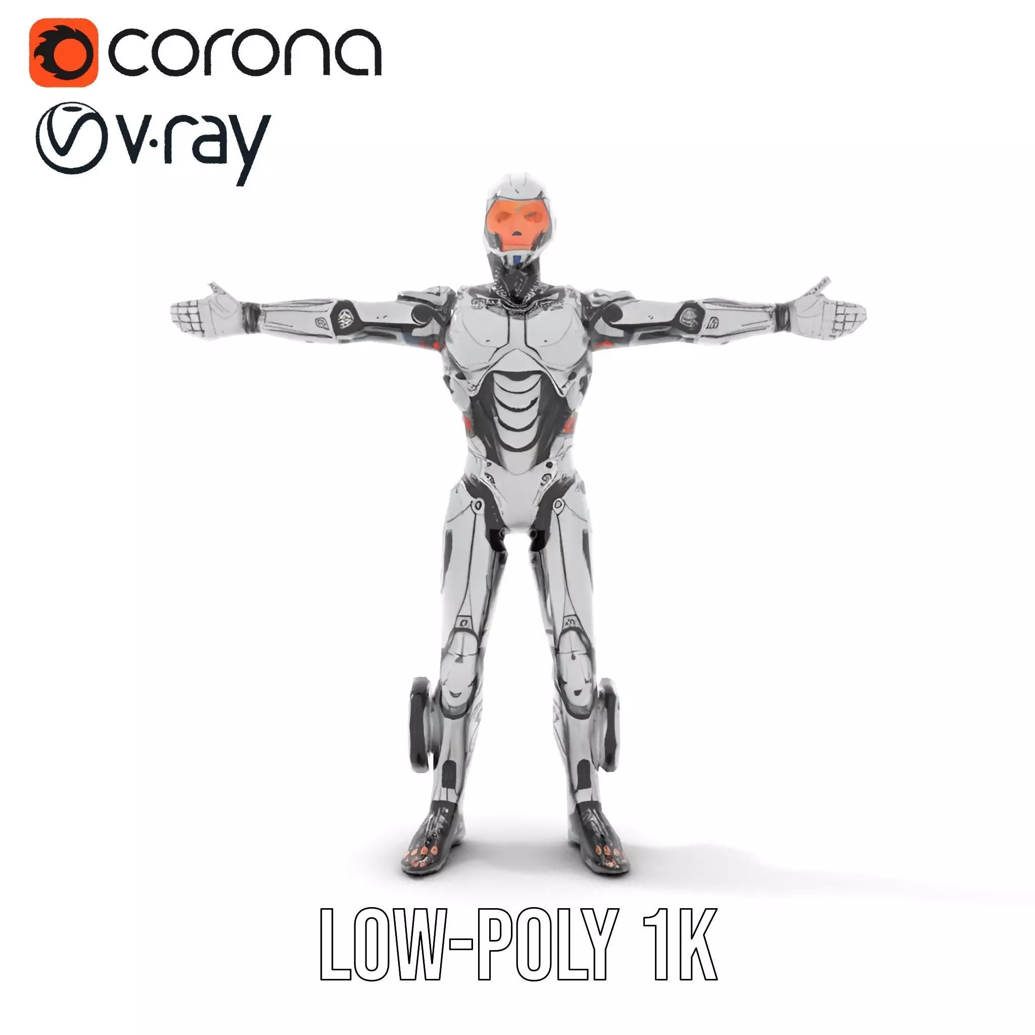 Futuristic Android Soldier Model Pack Low-poly 3D model_20