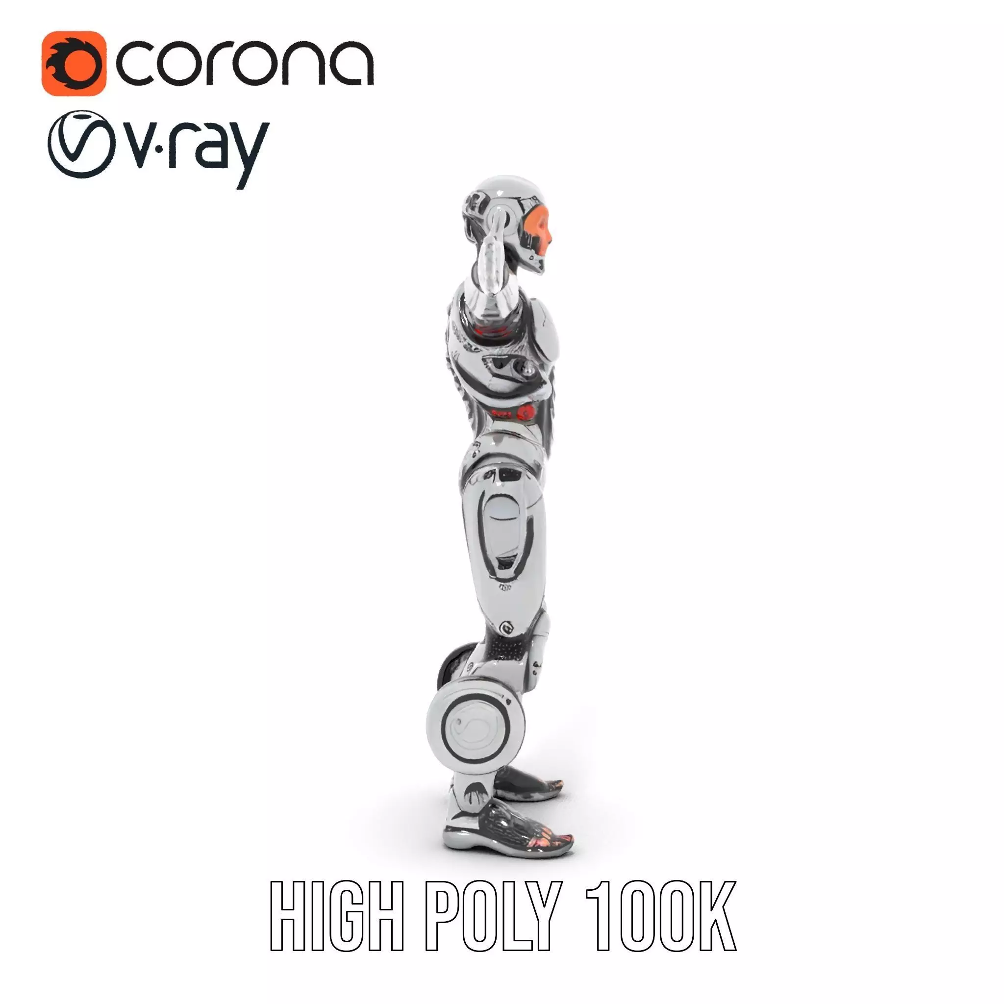 Futuristic Android Soldier Model Pack Low-poly 3D model_23