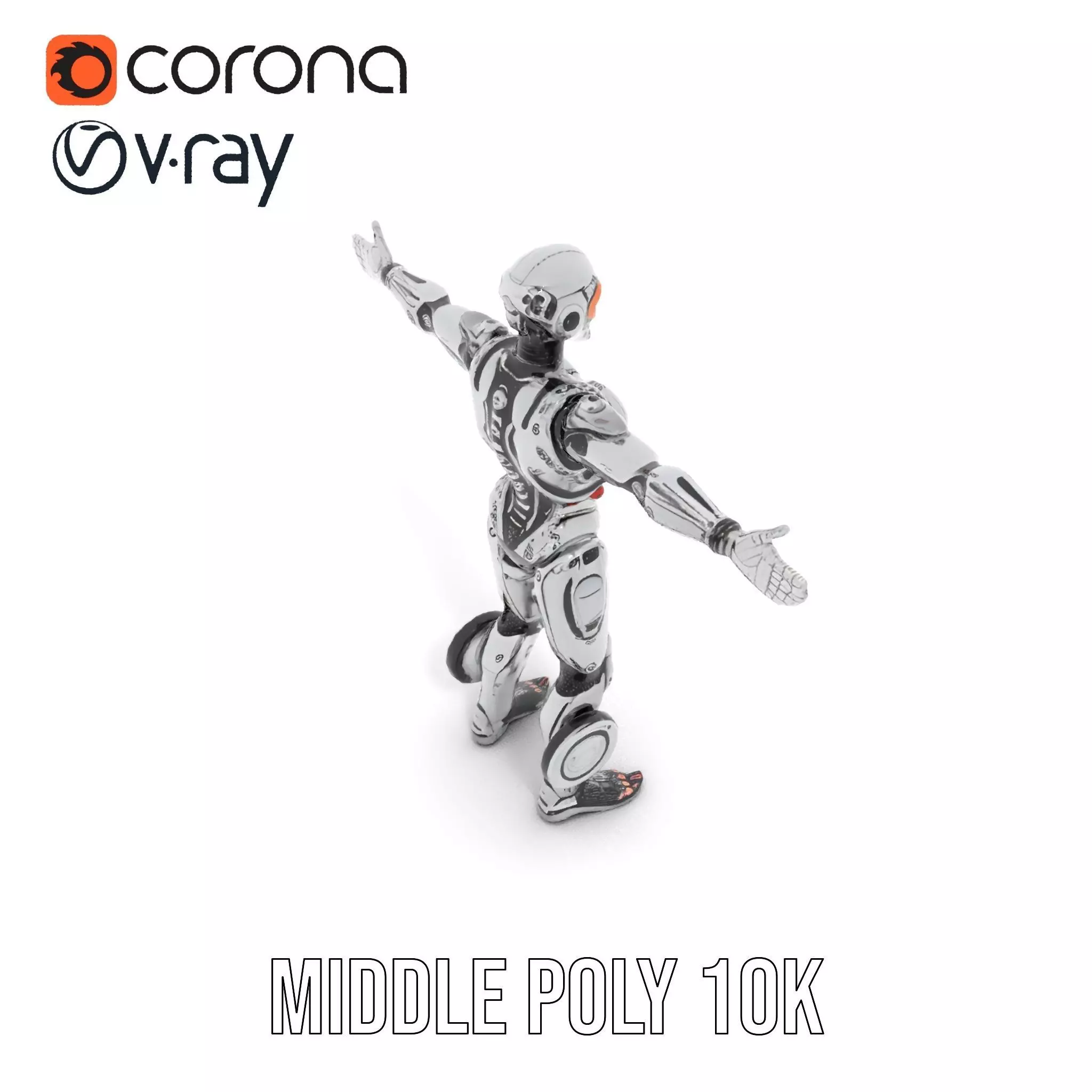 Futuristic Android Soldier Model Pack Low-poly 3D model_11