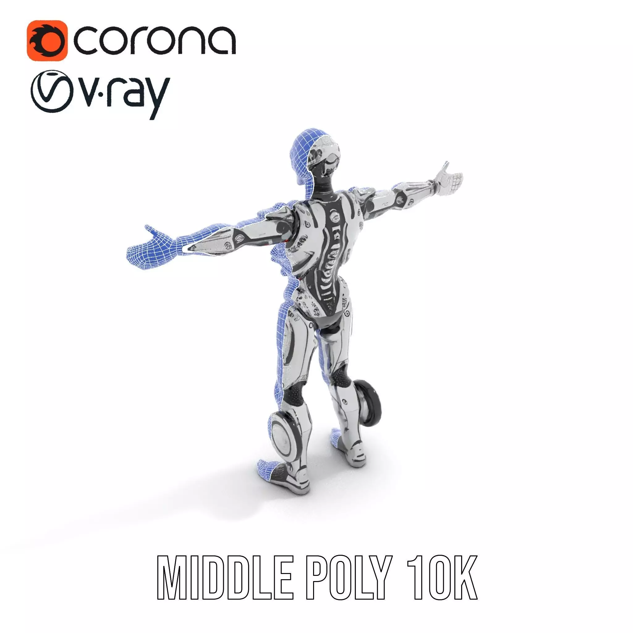 Futuristic Android Soldier Model Pack Low-poly 3D model_24