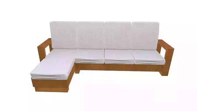 L Shape Sofa PBR Textured Low-poly 3D model