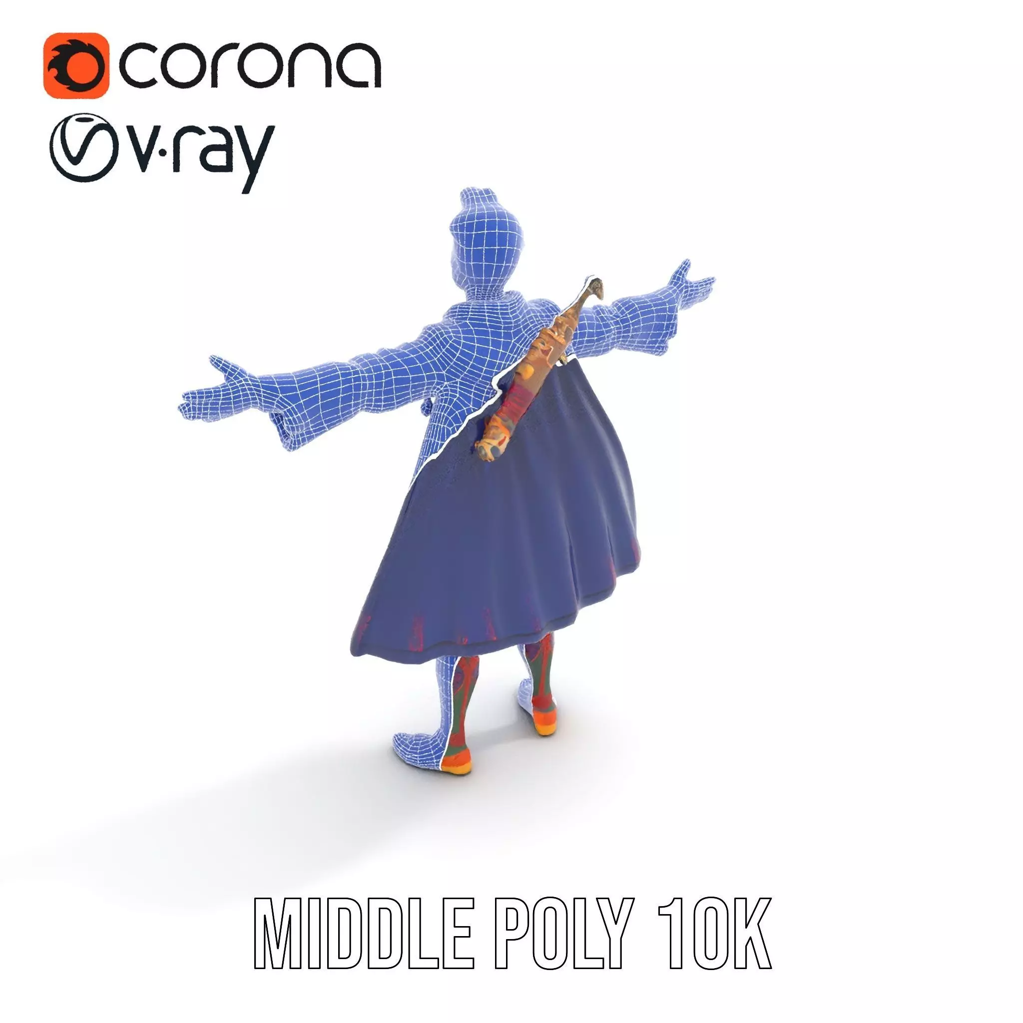 Colorful Fantasy Character Model Pack for Rendering Low-poly 3D model_20