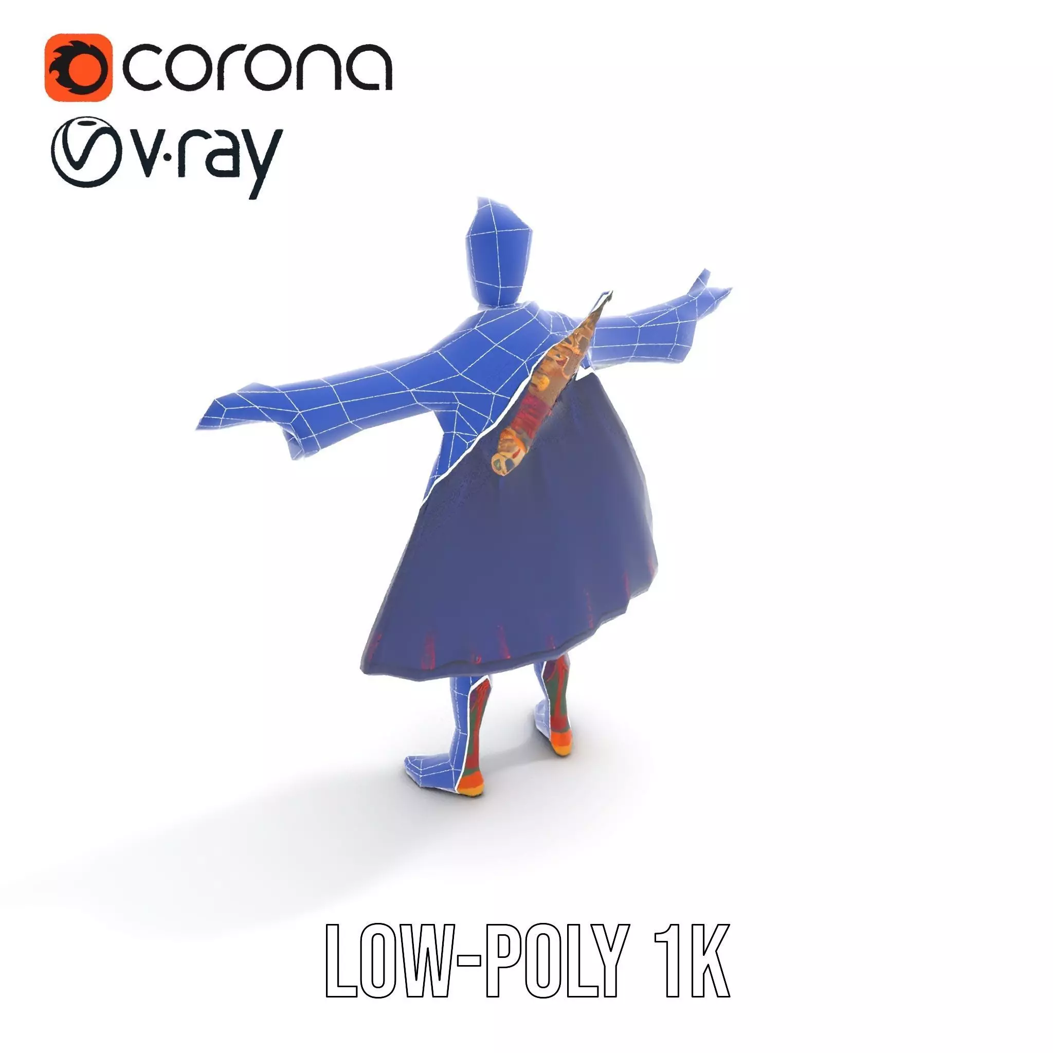 Colorful Fantasy Character Model Pack for Rendering Low-poly 3D model_19