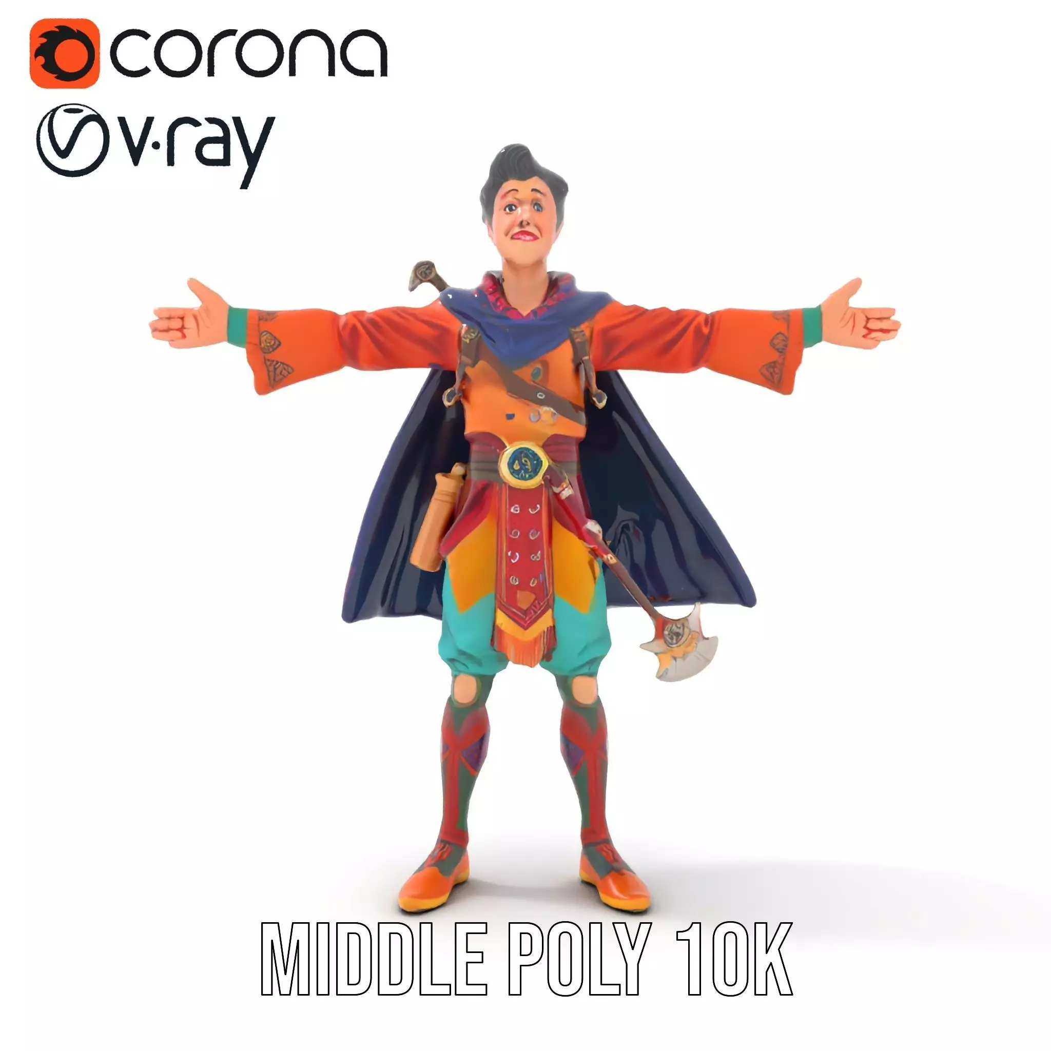 Colorful Fantasy Character Model Pack for Rendering Low-poly 3D model_15