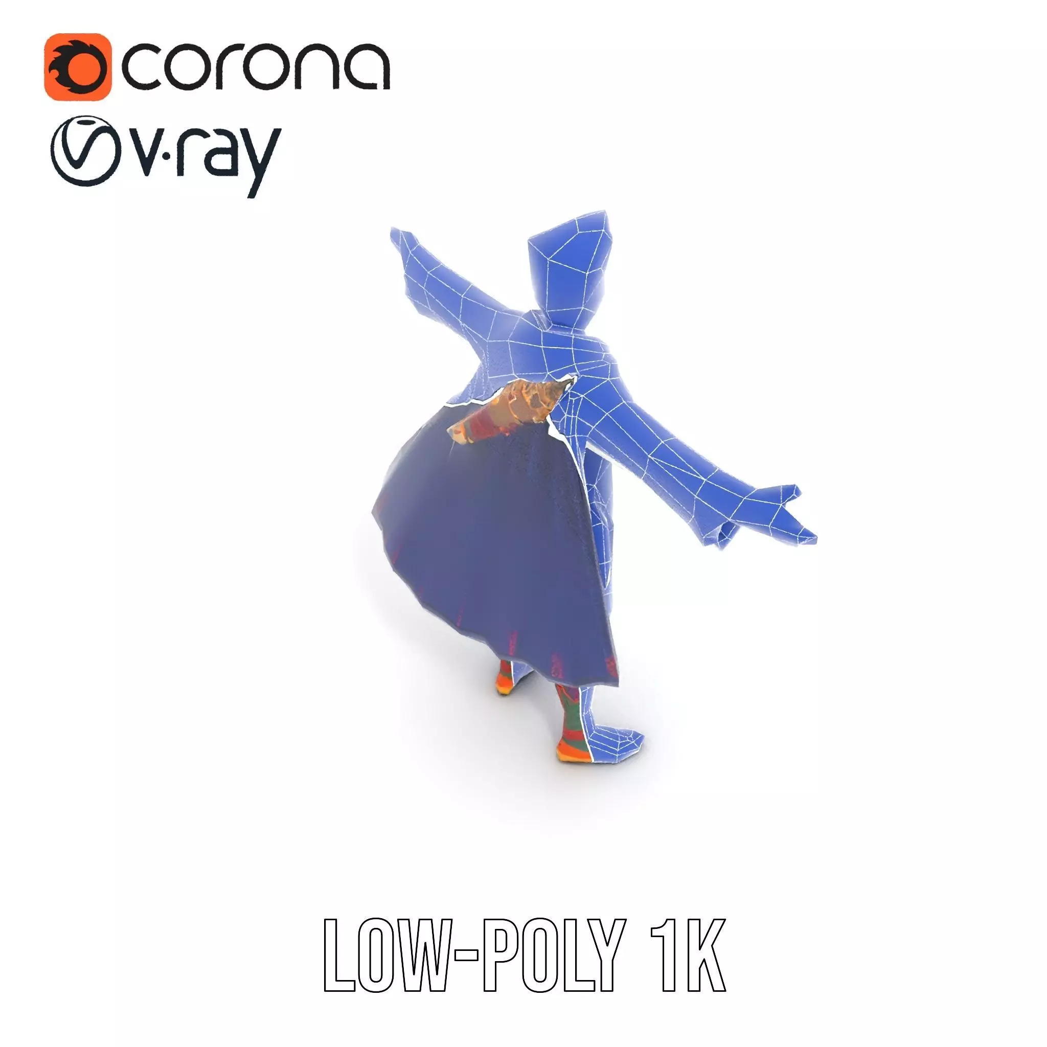 Colorful Fantasy Character Model Pack for Rendering Low-poly 3D model_27