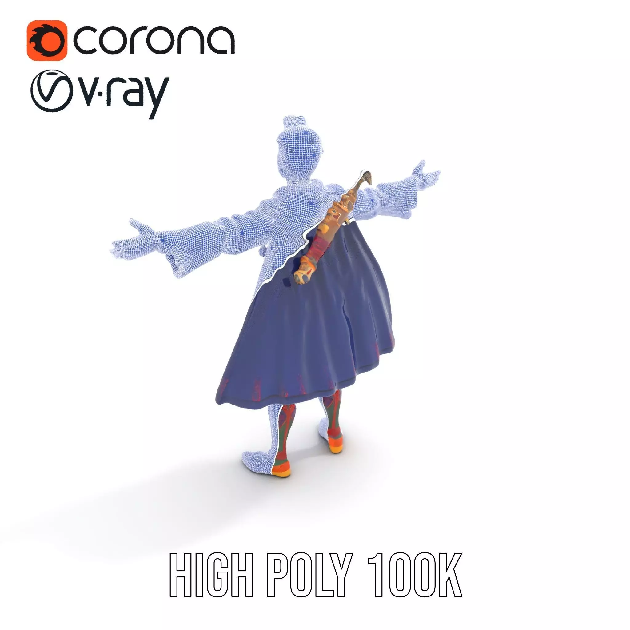 Colorful Fantasy Character Model Pack for Rendering Low-poly 3D model_31