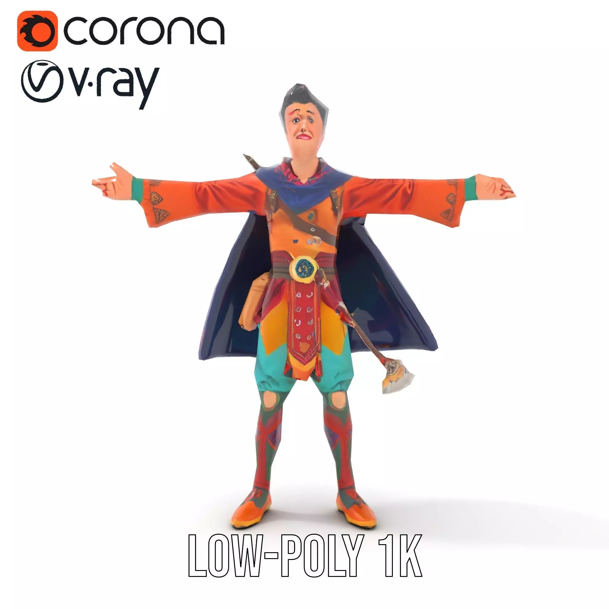 Colorful Fantasy Character Model Pack for Rendering Low-poly 3D model_21