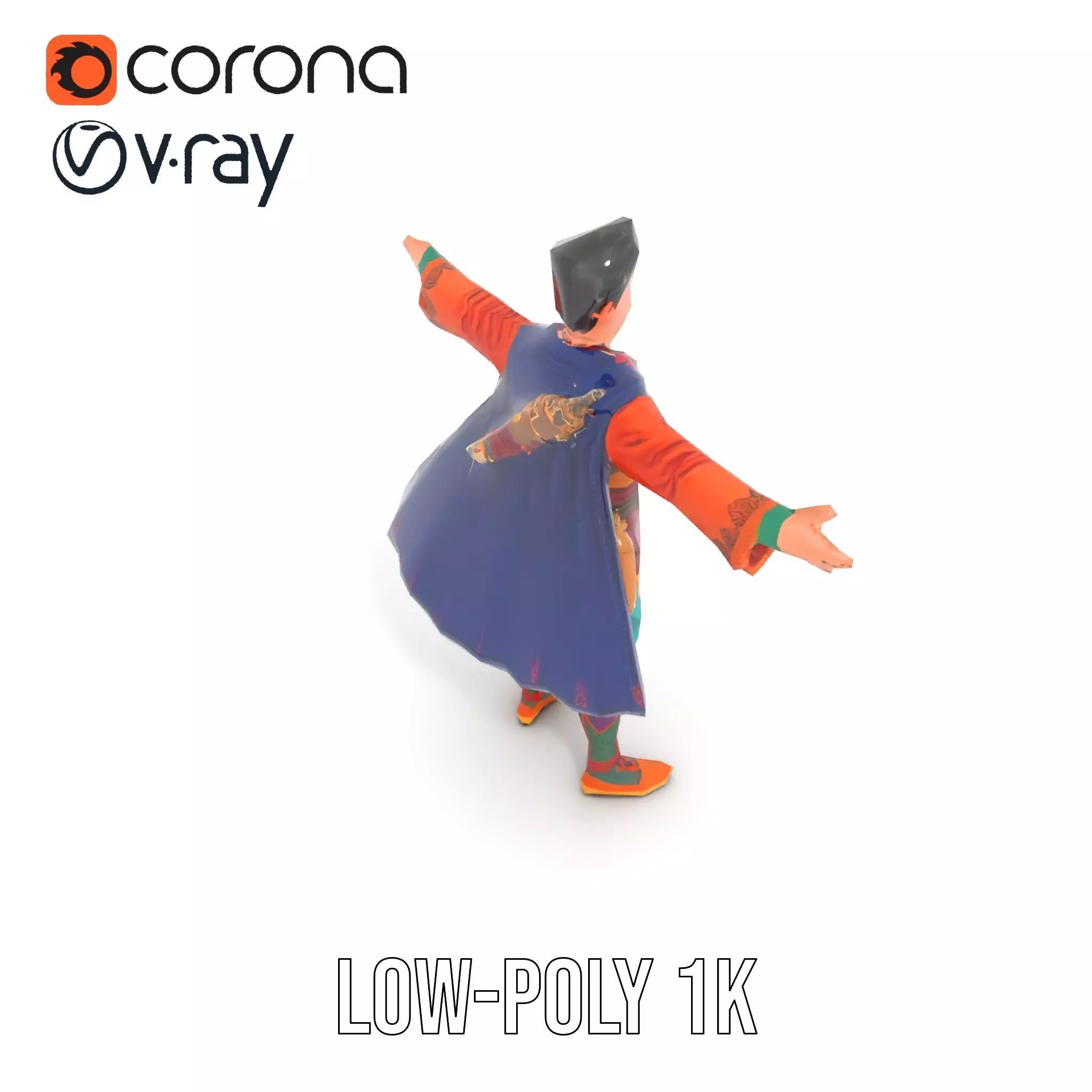 Colorful Fantasy Character Model Pack for Rendering Low-poly 3D model_8