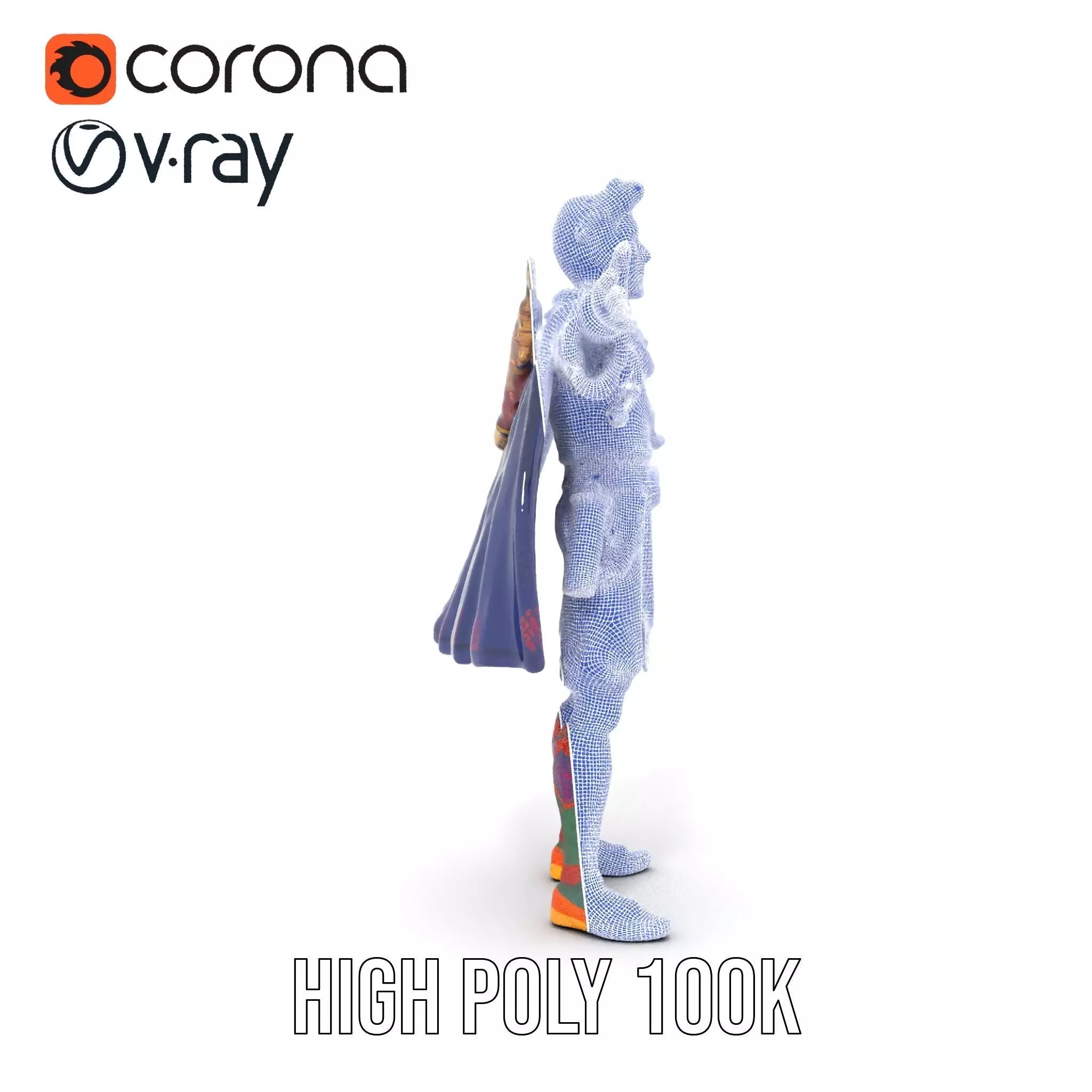 Colorful Fantasy Character Model Pack for Rendering Low-poly 3D model_34