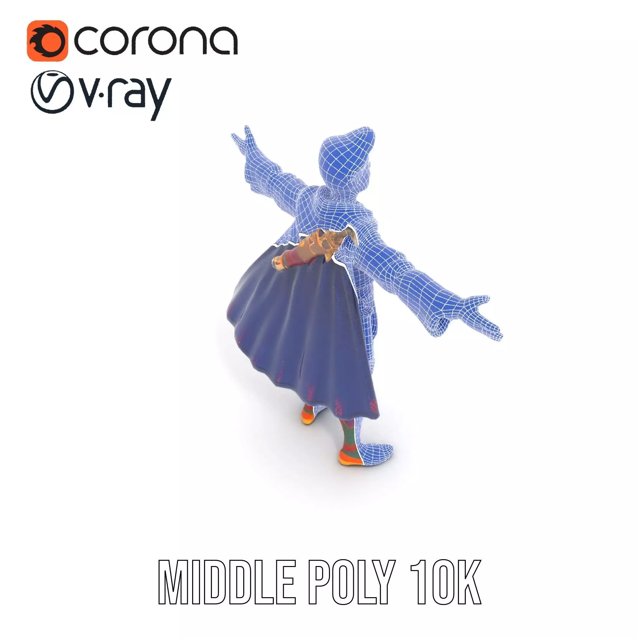 Colorful Fantasy Character Model Pack for Rendering Low-poly 3D model_29