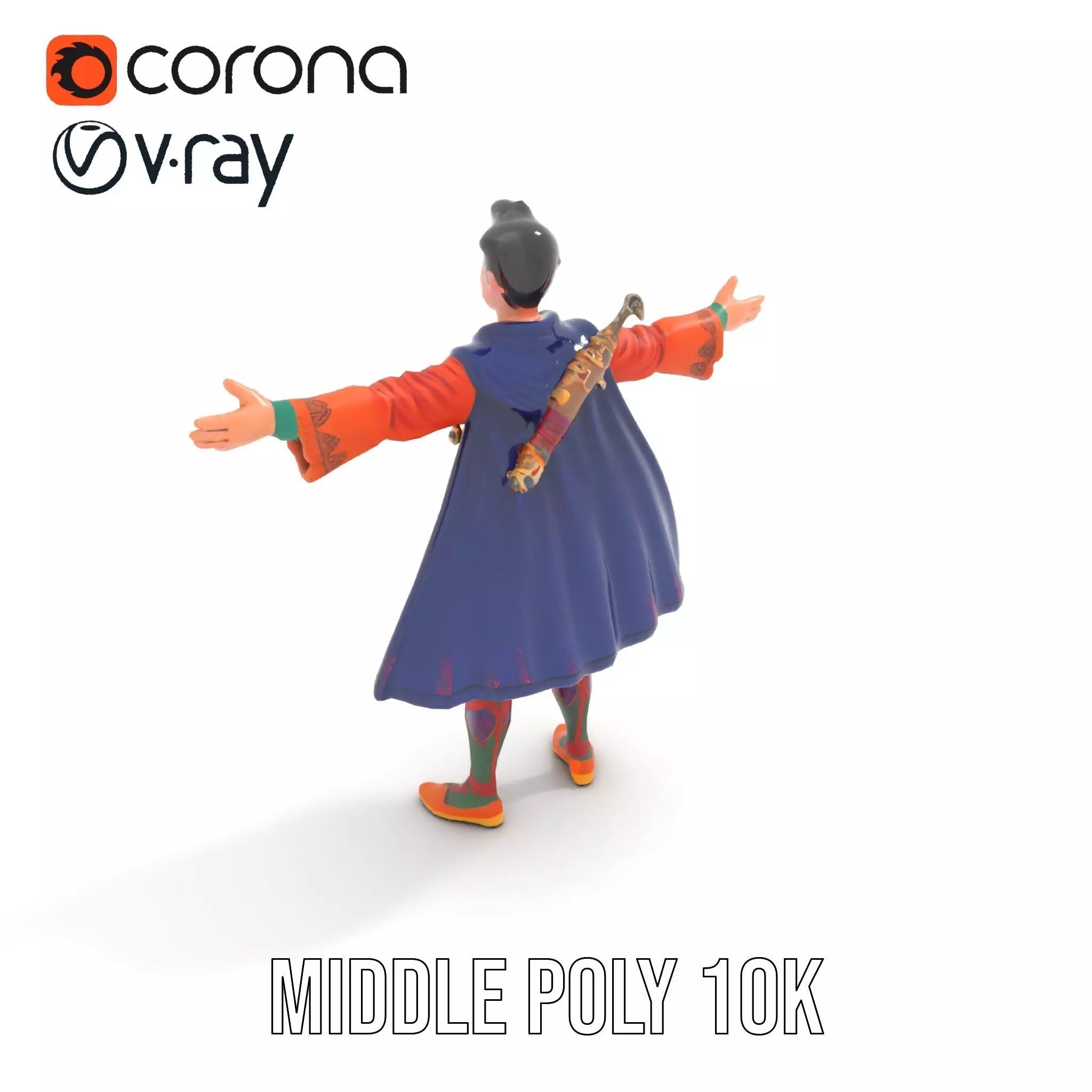 Colorful Fantasy Character Model Pack for Rendering Low-poly 3D model_10