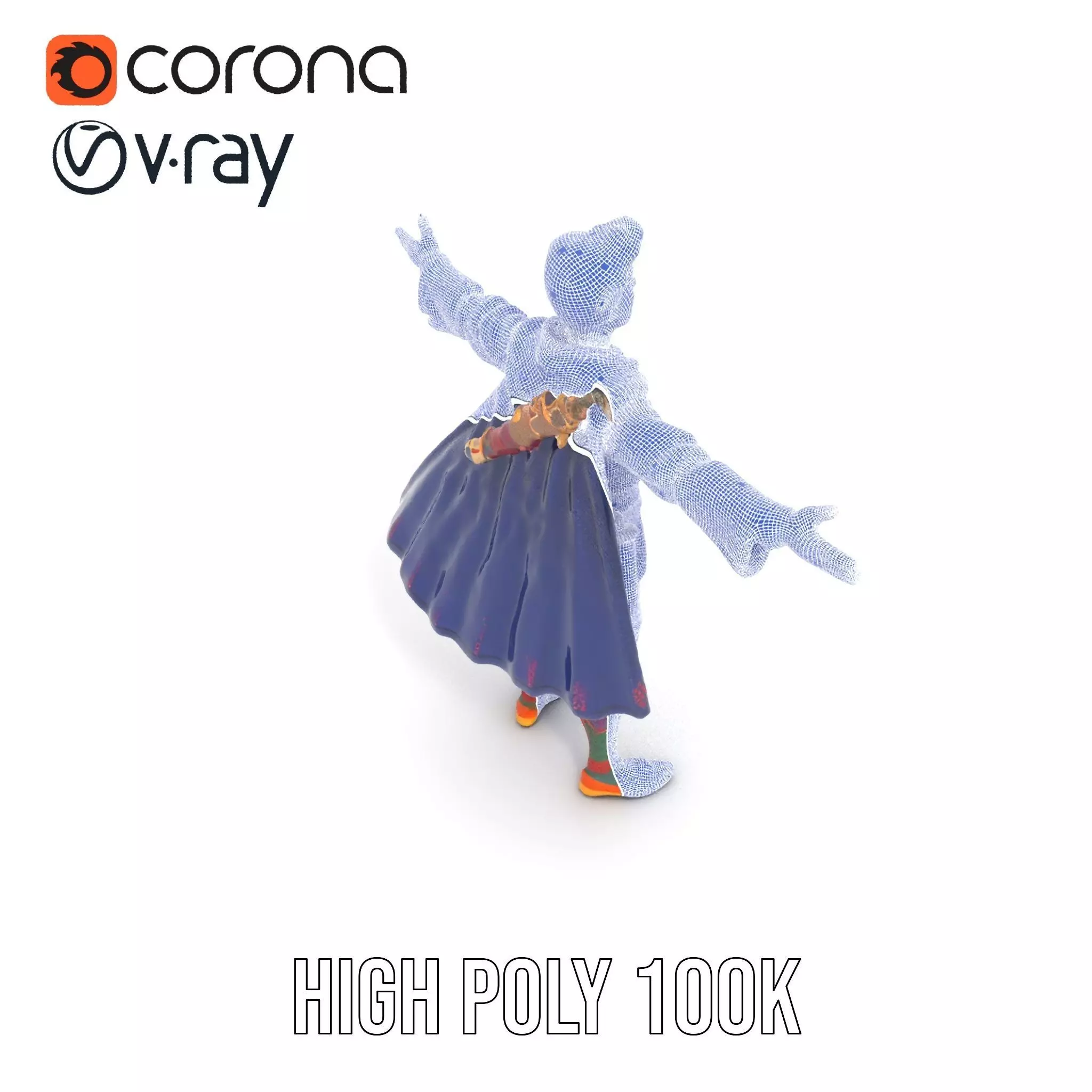 Colorful Fantasy Character Model Pack for Rendering Low-poly 3D model_28