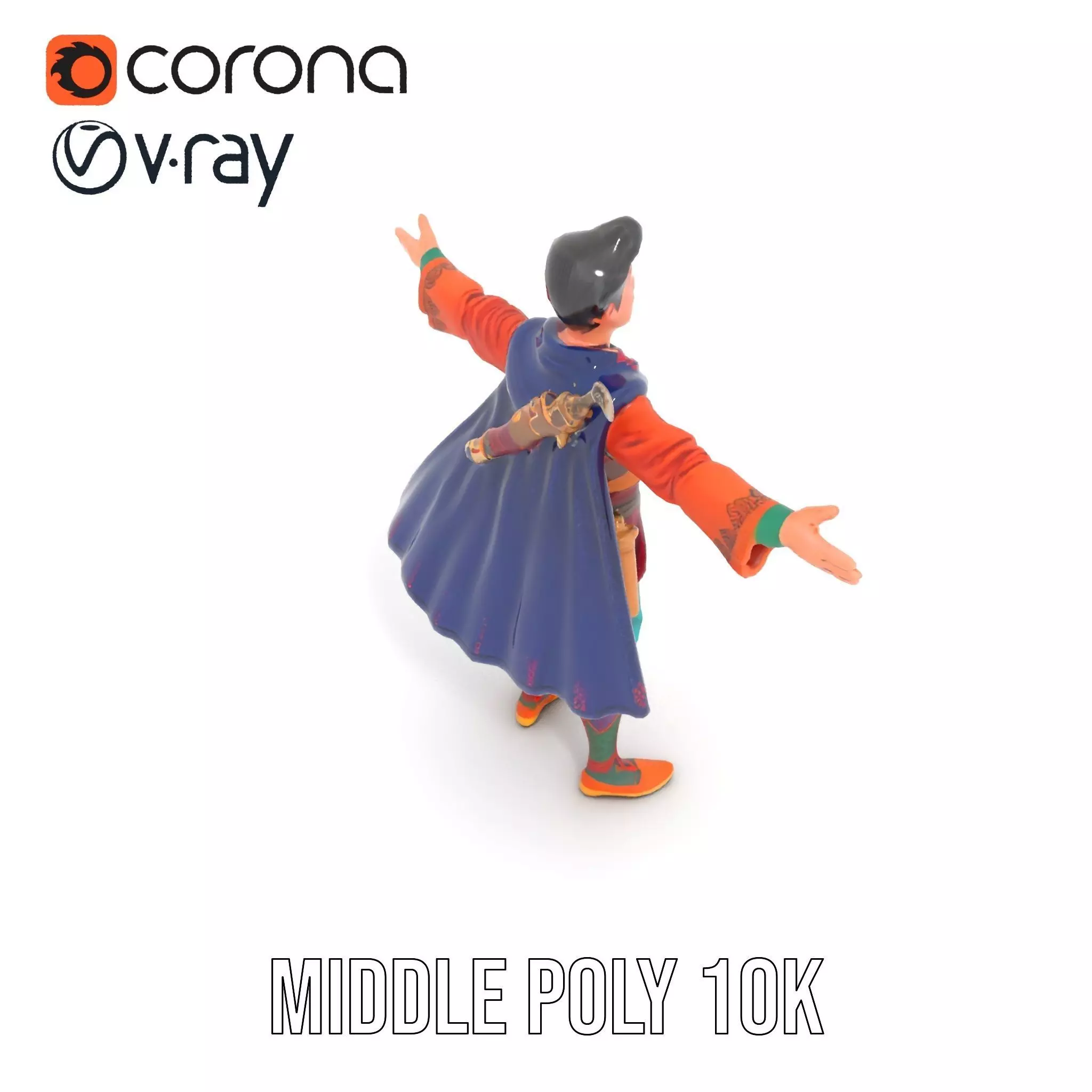 Colorful Fantasy Character Model Pack for Rendering Low-poly 3D model_6