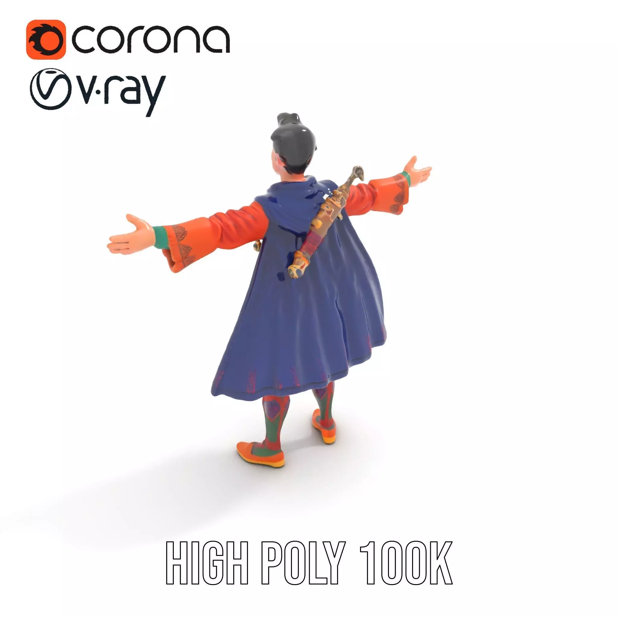 Colorful Fantasy Character Model Pack for Rendering Low-poly 3D model_22