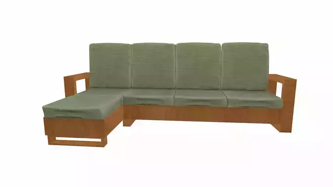 L Shape Sofa PBR Textured Low-poly 3D model