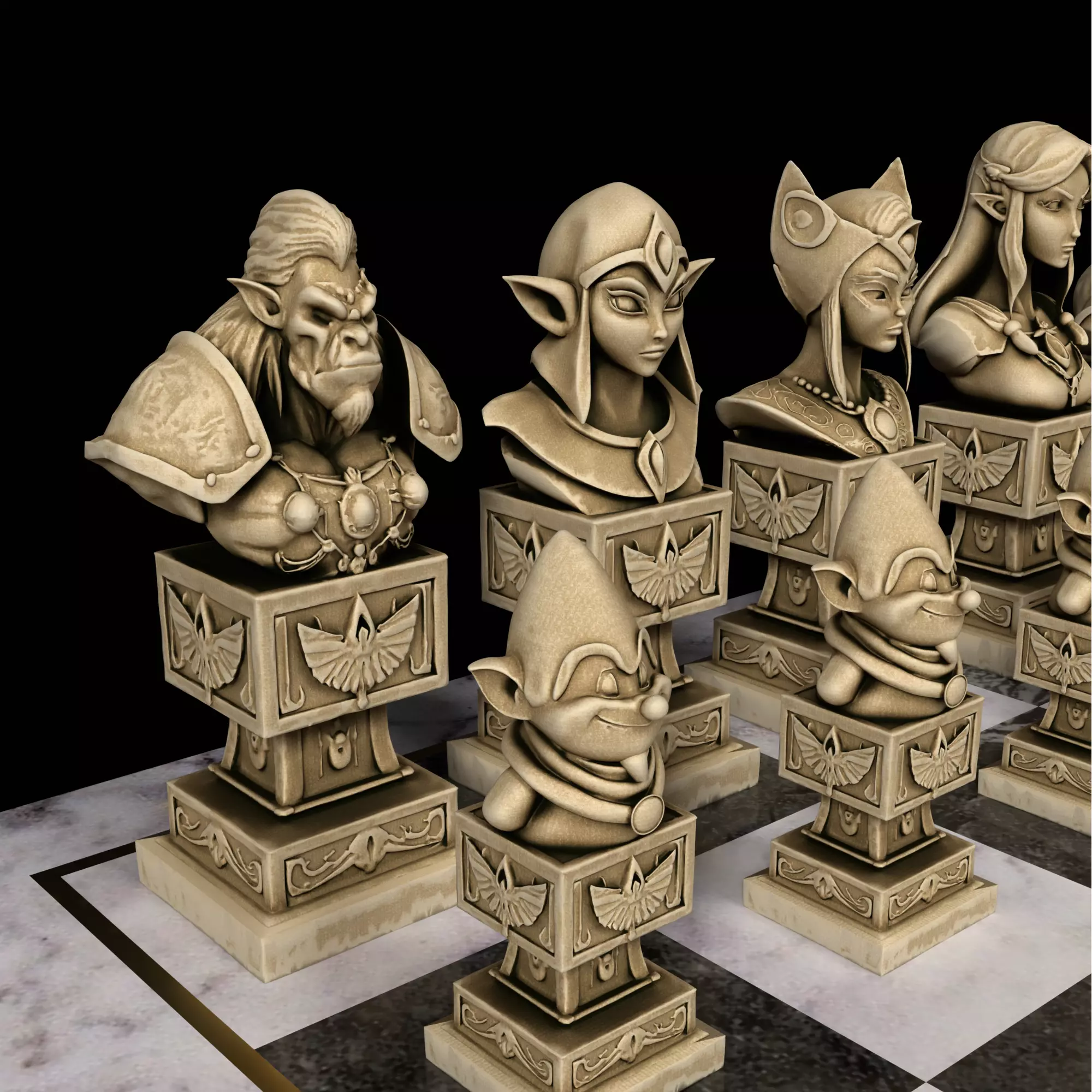 Legend of Zelda Inspired Chess Set  3D Printable STL Models 3D print model_3