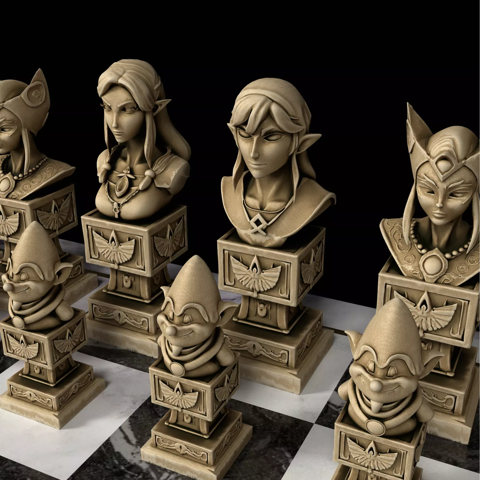 Legend of Zelda Inspired Chess Set  3D Printable STL Models 3D print model_24