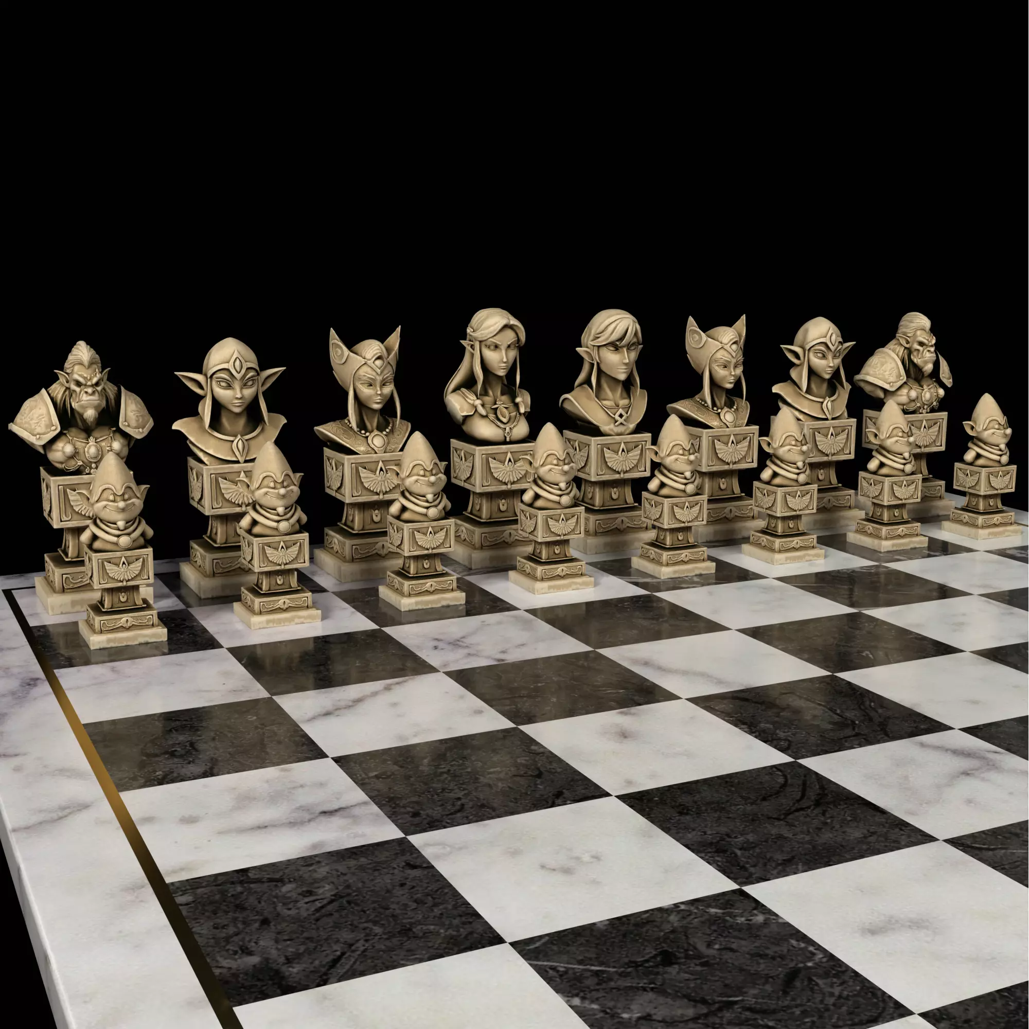 Legend of Zelda Inspired Chess Set  3D Printable STL Models 3D print model_7