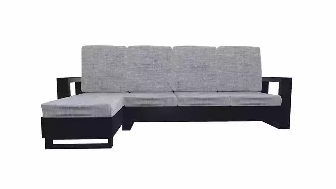 L Shape Sofa PBR Textured Low-poly 3D model