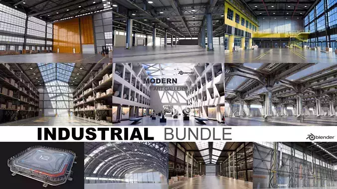 Industrial Locations Bundle 01 3D Model Collection