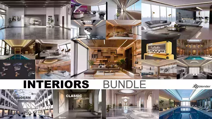 Interior Locations Bundle 01 3D Model Collection