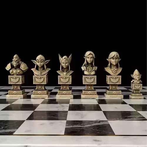 Hyrule Chess Set  Zelda Characters 3D Printable STL Collection 3D print model