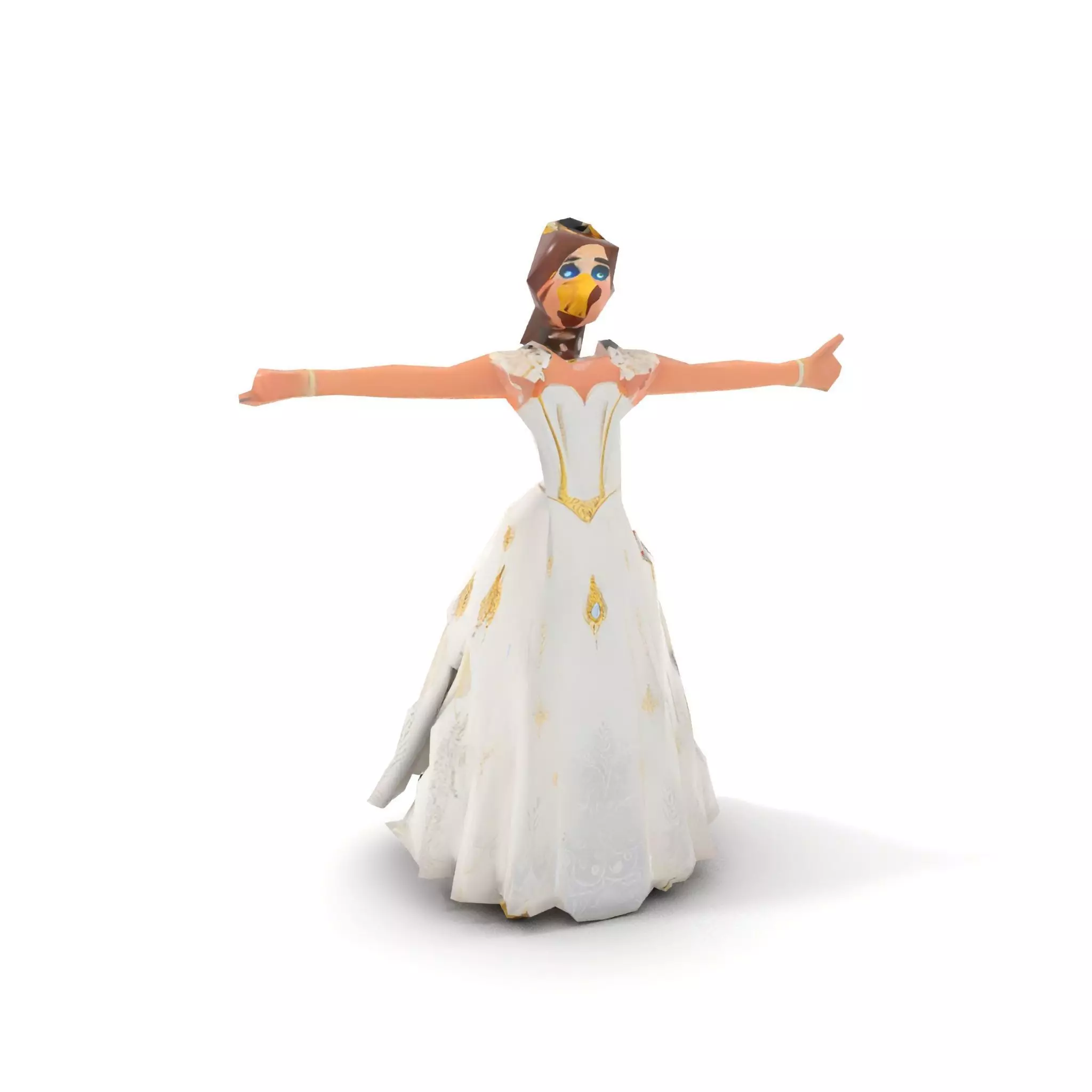 Princess Character Model Pack with Detailed Gown Low-poly 3D model_8