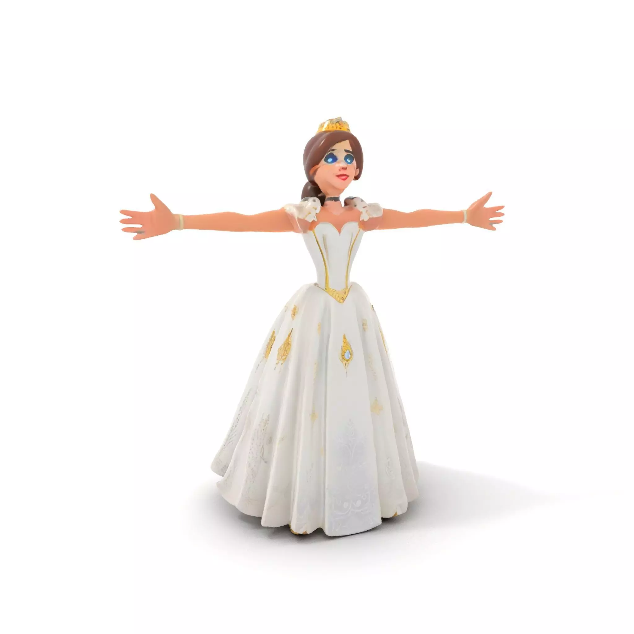 Princess Character Model Pack with Detailed Gown Low-poly 3D model_0