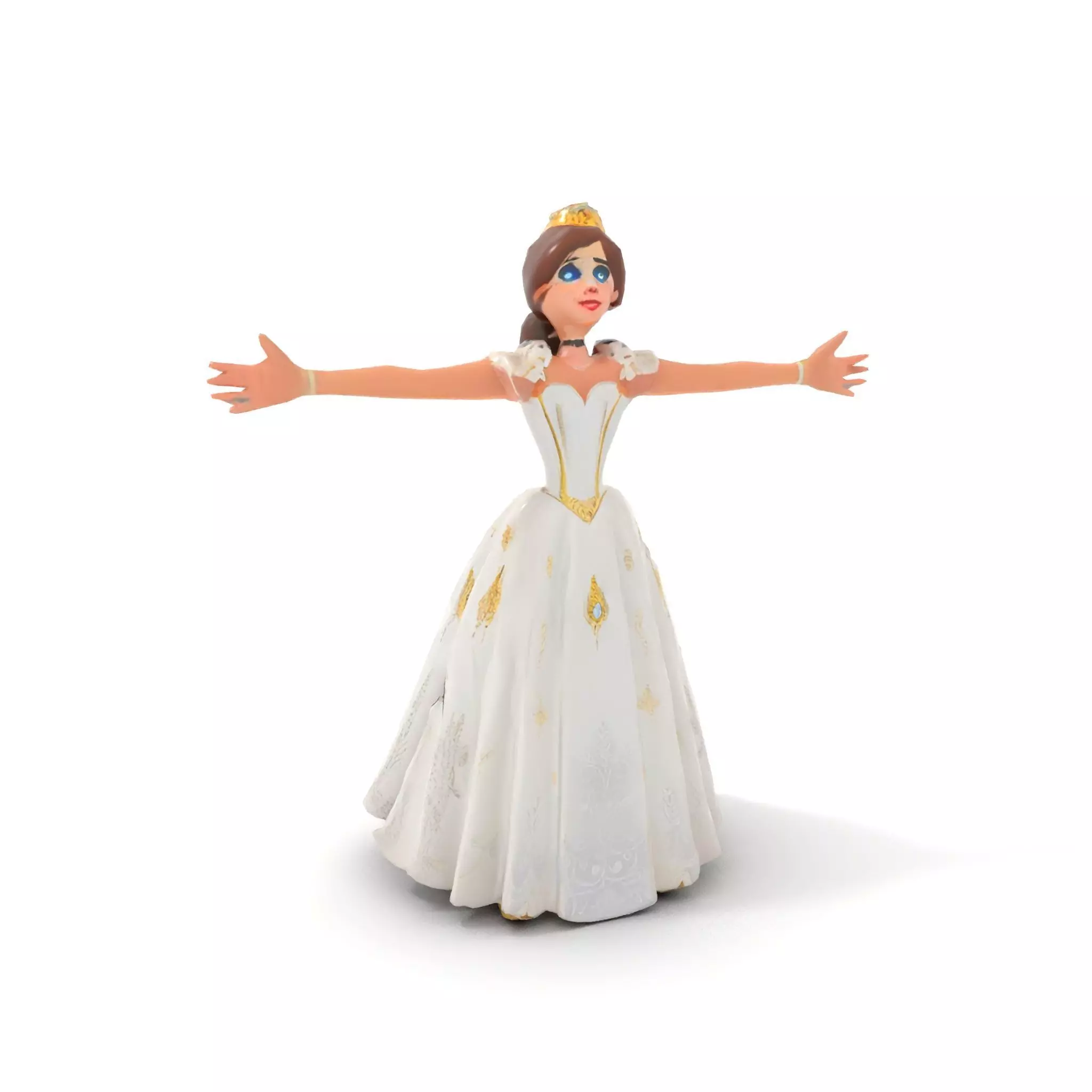 Princess Character Model Pack with Detailed Gown Low-poly 3D model_20