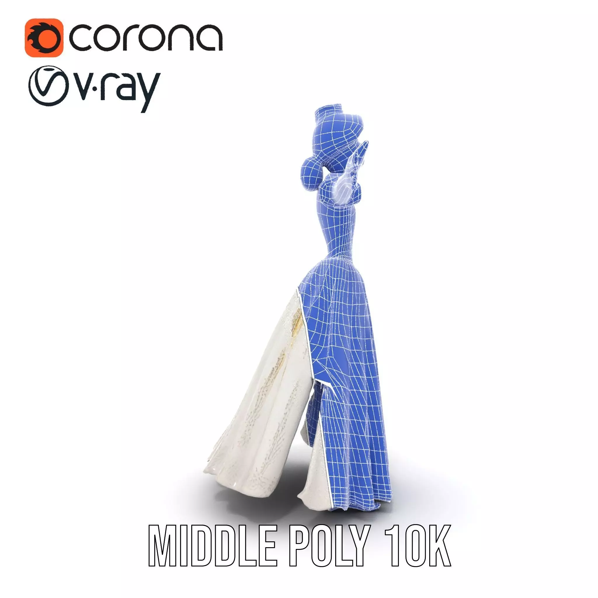 Princess Character Model Pack with Detailed Gown Low-poly 3D model_23
